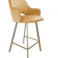Hoker krzesło barowe tapicerowane Milano podstawa metalowa
